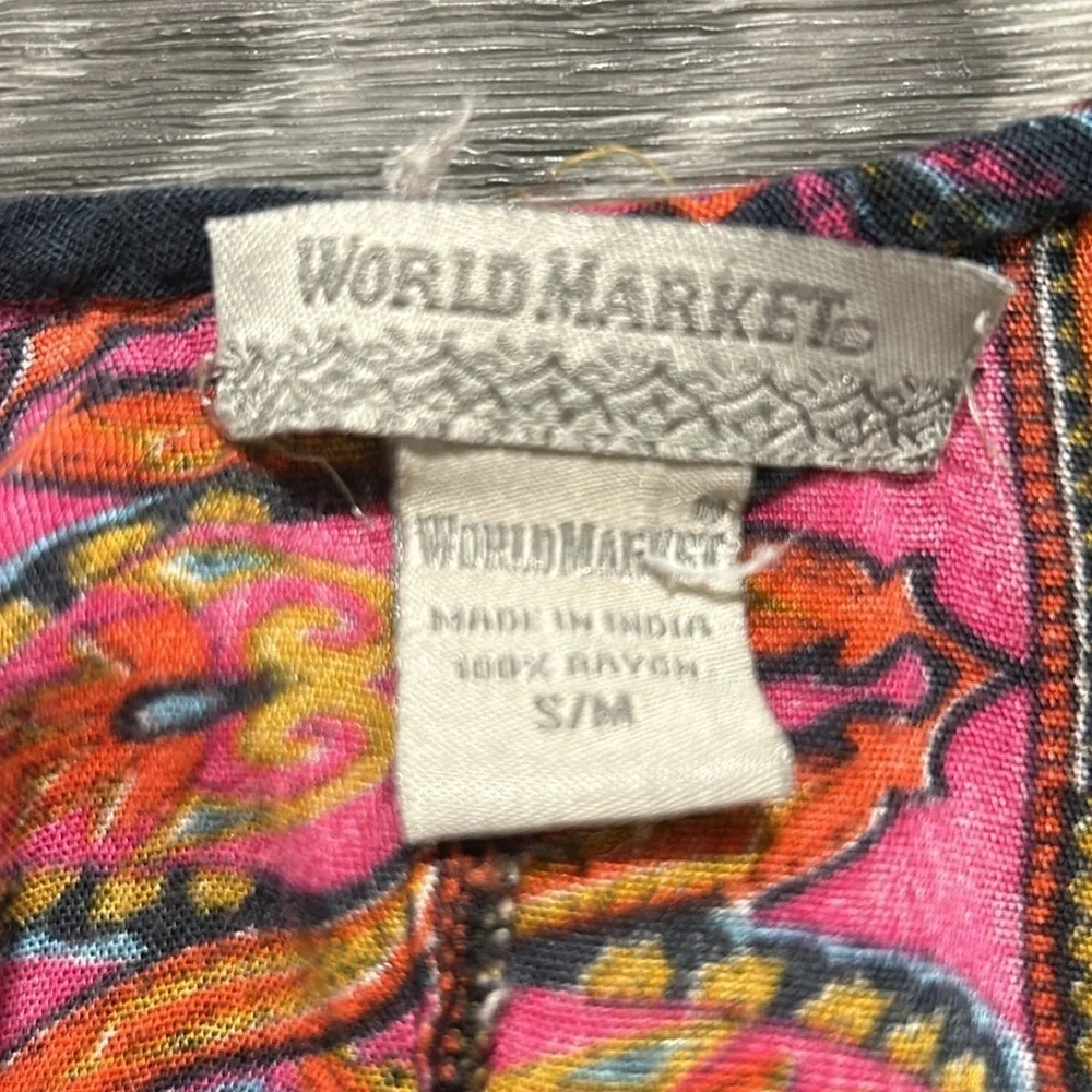World Market S/M Boho Festival Grunge Uneven Hem Racerback Tank Altstyle 90s - Picture 8 of 10